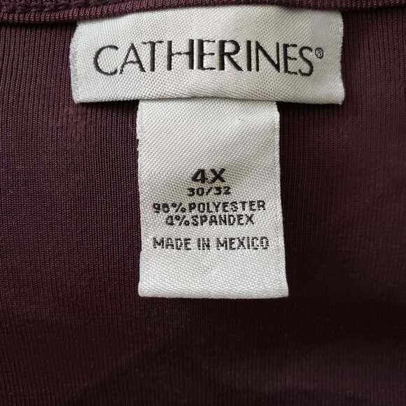 Catherine's Woman Size 4X Dark Purple Slinky Stretch Cardigan Pintuck Open Front - Picture 5 of 6